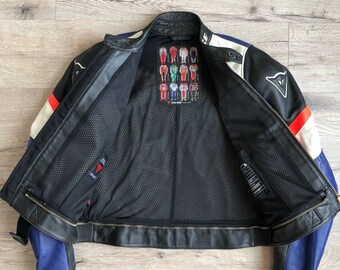 Rara giacca e pantaloni in pelle da corsa Dainese Moto Vintage