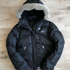 Nike Women&#39;s 550 Down Jacket Cappuccio di pelliccia Vintage anni &#39;90