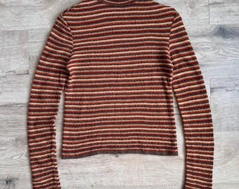 Angela Missoni gestreepte wollen coltrui vintage