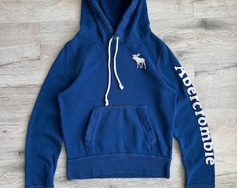 Abercrombie Fitch Felpa con cappuccio blu anni '00 Giacca da
