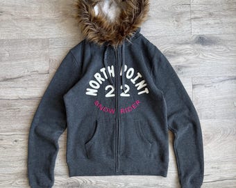 Abercrombie & Fitch Fur Zip Hoodie Vintage Women's 00s - Etsy