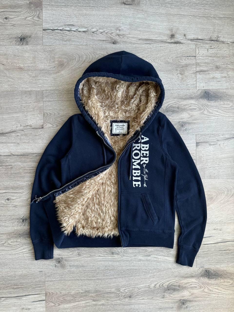 トップス 00s A&F fur double zip up hoodie archive Abercrombie & Fitch Fur Zip Hoodie Vintage Women's 00s - Etsy