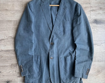 Blazer de lino y algodón azul lavado de estilo vintage para hombre de Suitsupply