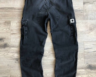 90's carhartt black double knee usa製 Vintage 1990s Carhartt Black Double Knee Work Pants Size 34
