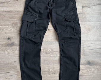 Alpha Industries Agent Black Military Cargo Pants Vintage