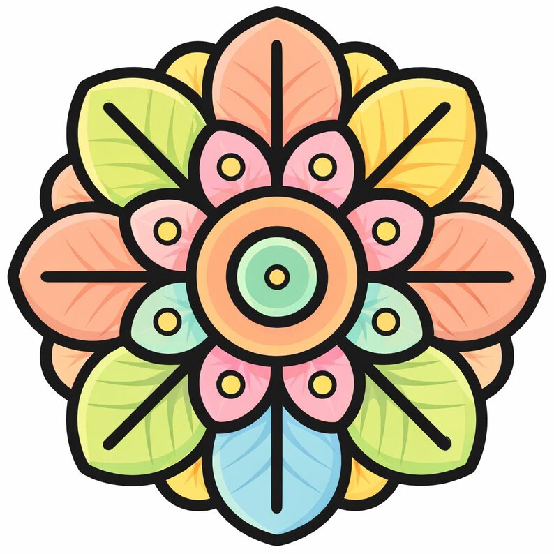 Simple Coloring Pages | Mandala Edition Pack 1 - DIGITAL DOWNLOAD | Bold & Easy image 7
