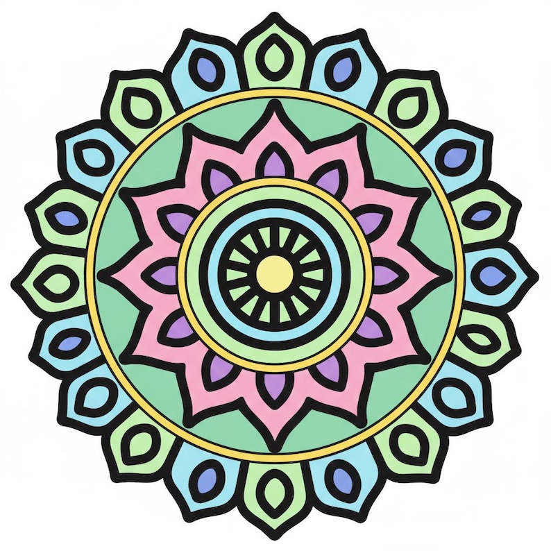 Simple Coloring Pages | Mandala Edition Pack 1 - DIGITAL DOWNLOAD | Bold & Easy image 6