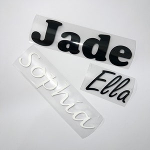 Custom iron on vinyl sticker, iron on vinyl decal, Personalised iron on vinyl decal, customised heat transfer label, iron on tshirt bag name