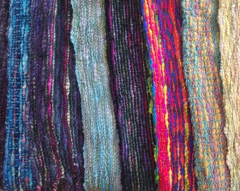 Handwoven scarf from my handspun yarn- 100% wool