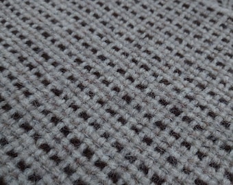 Natural and brown wool alpaca scarf Handwoven