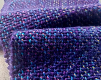 Purple Rainbow Handwoven wool blend scarf