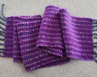 Violet and Sage Handeoven wool mohair scarf