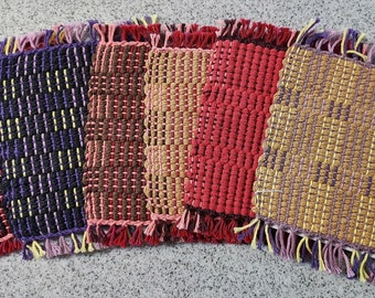 Handwoven mug rugs collection #2