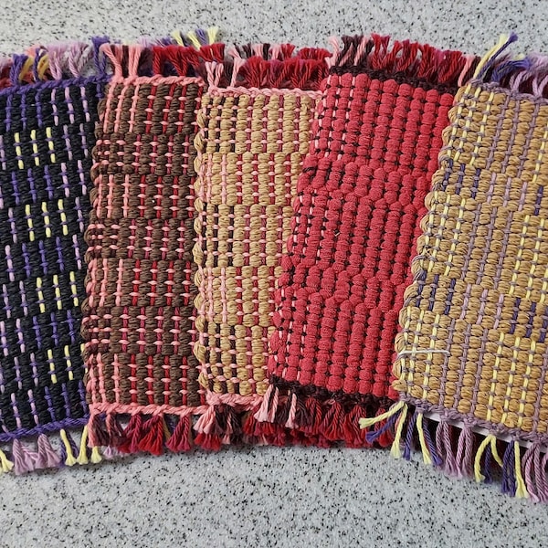 Handwoven mug rugs collection #2