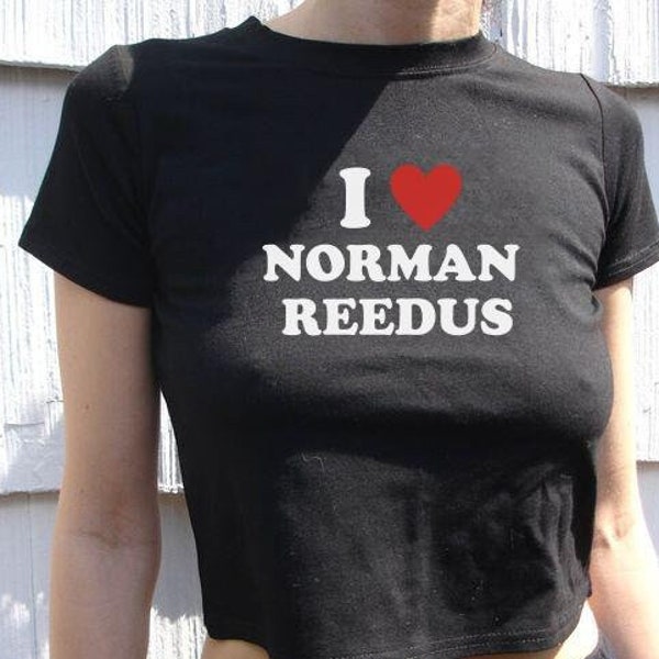 Y2K Baby Tee | Norman Reedus | Movie TV Actor | 2000’s t-Shirt | I heart | I love | 90s Aesthetic | Grunge Clothing | Y2K Babydoll shirt