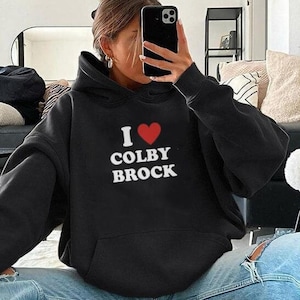 Hoodie | Colby Brock | Sam and Colby | 2000’s Sweatshirt | I heart | I love | YouTube YouTuber | Grunge Clothing | Y2K Long Sleeve