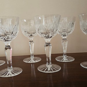 Set di 6 bicchieri da vino vintage in cristallo di Boemia