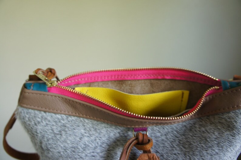 SALE Hair on Hide Cross Body with Mixed Leather and Clip on Adjustable Messenger StrapFallBohoClutch
