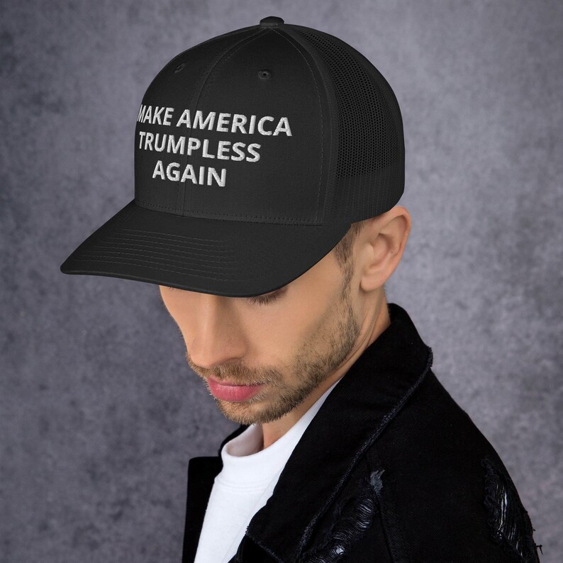 Make America Trumpless Again Black/White Hat, Anti Trump Hat, Political Statement Cap, Protest Hat, Liberal Gift, Democracy Supporter Cap
