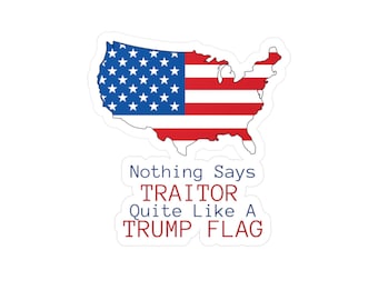 Naklejka winylowa z flagą USA przeciwko Trumpowi