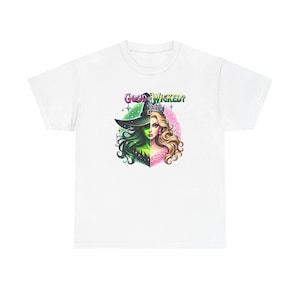 Wicked Witch of Oz Unisex Tee, Movie Fan Gift, Pop Culture Graphic Shirt, Wizard Musical Top, Pink and Green T-shirt, Wicked Apparel