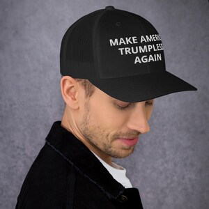 Make America Trumpless Again Black/White Hat, Anti Trump Hat, Political Statement Cap, Protest Hat, Liberal Gift, Democracy Supporter Cap