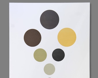 Seven Large Moons Letterpress Print
