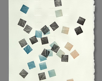 Deconstructed Grid - Letterpress Relief Fine Art Prints