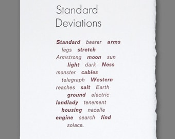 Standard Deviations Letterpress Poem