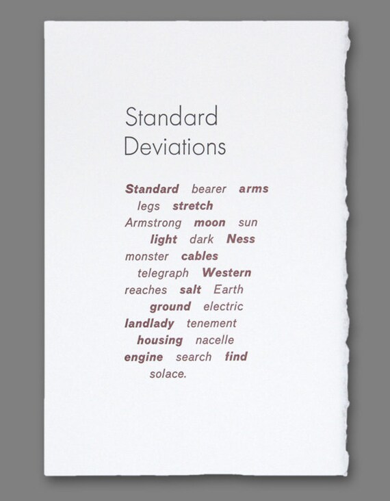 Standard Deviations Letterpress Poem | Etsy