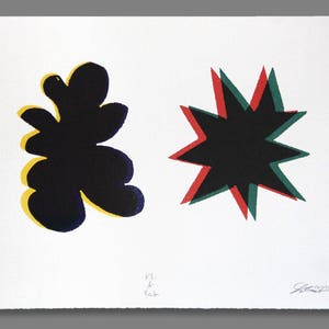 Kiki och Bouba-tryck: Mänsklig psykologi, konst, signerad och numrerad