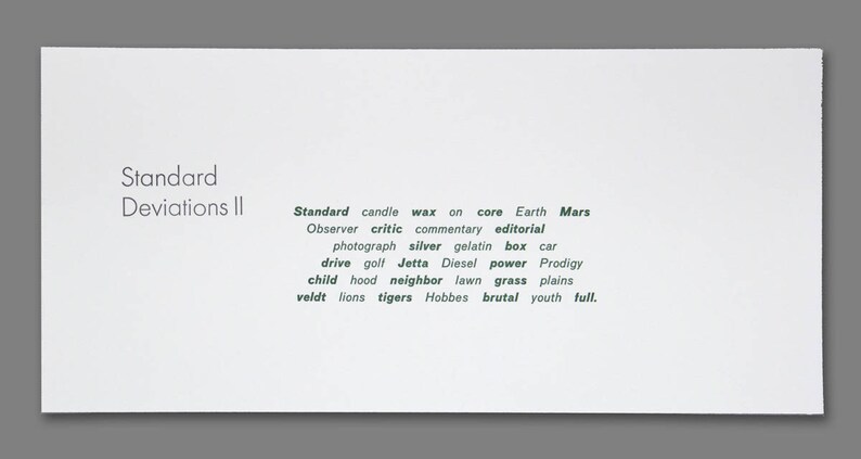 Standard Deviations Letterpress Poem - Etsy