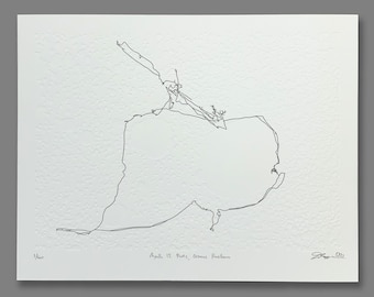 Apollo 12 Paths, Oceanus Procellarum letterpress print