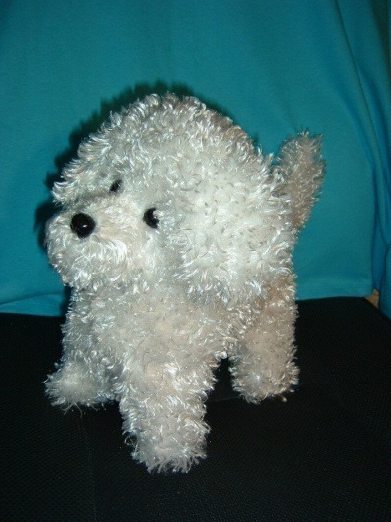 stuffed bichon dog