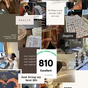 Tablero de visión/tablero de estado de ánimo marrón (personalizable)