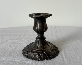 Vintage Silver Plated Candle Holder - Art Nouveau - Lead Antimony 1631