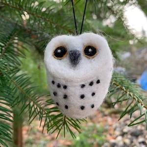 Hand Felted Wool Ornaments - Felted Wool Animals, Birds, Orca, Otter, Bear, Elephant, Owl, Walrus, Eagle -Christmas Tree Ornament