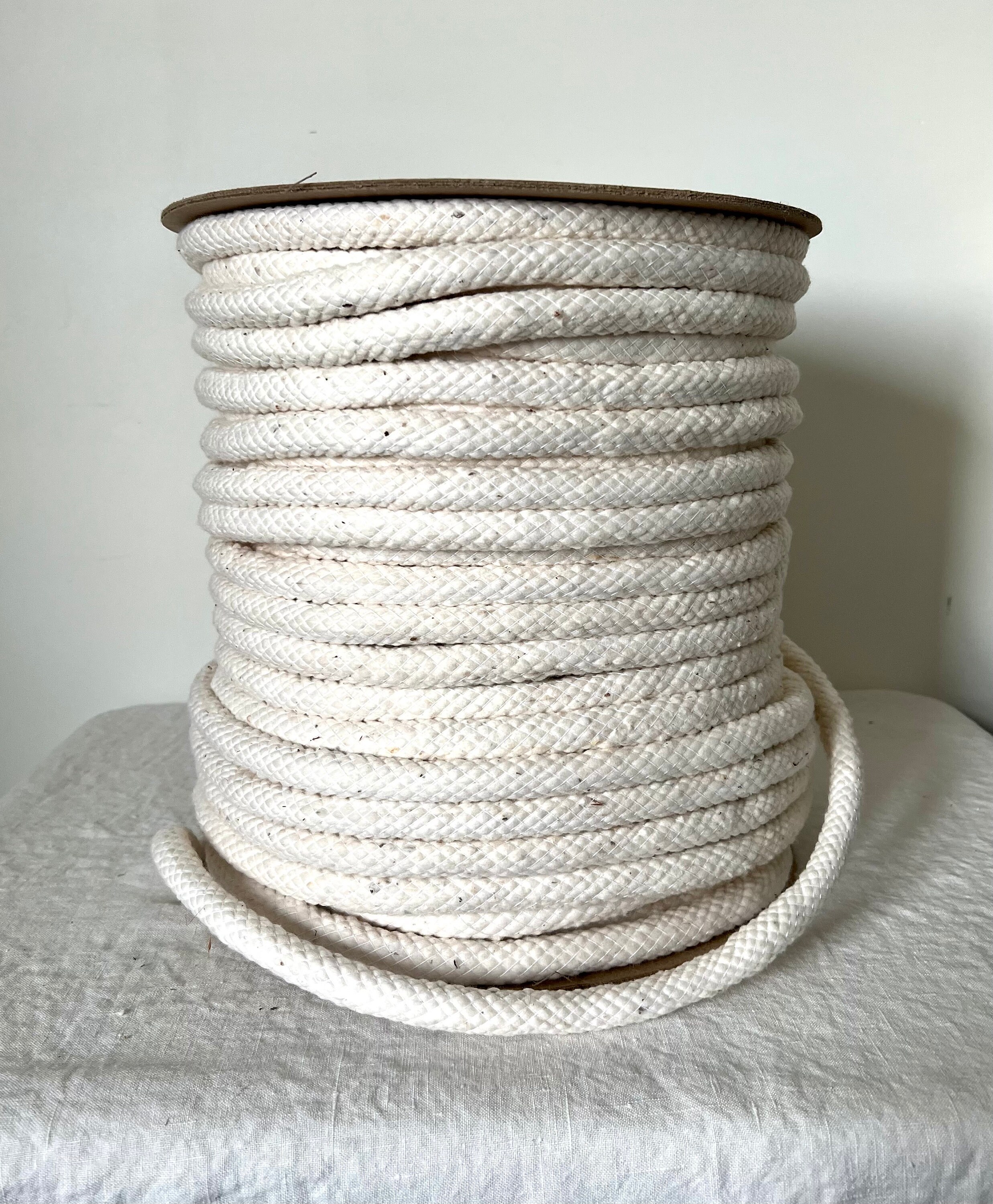 ZEONHEI 164 Feet 1/4 Inch White Natural Cotton Rope, Cotton