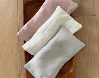 Lavender Eye Pillow with Linen Cover, Organic Flax Seed Eye Mask, Aromatherapy & Stress Relief