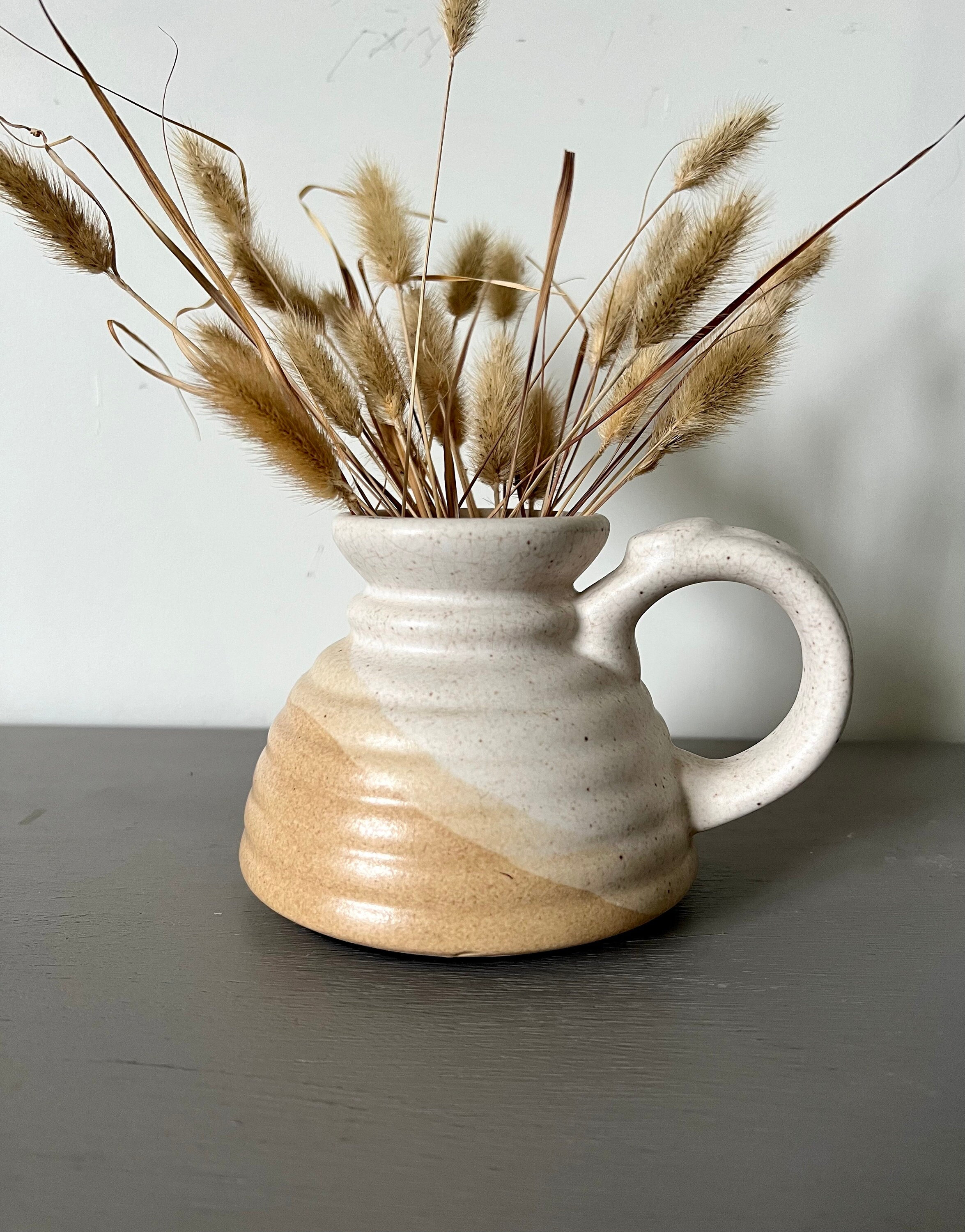 Ribbed Ceramic Flower Vase