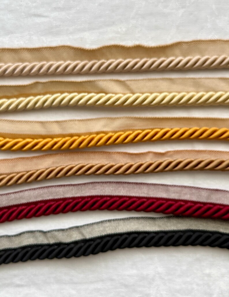 Ropes Ribnons Satin Twisted Cording With Lip - 3/8 Inch Diameter - by the Yard ...