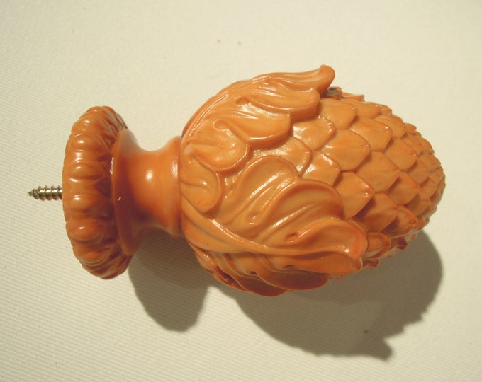 2 Oak Wood Curtain Finials, Drapery Hardware, Kirsch, Oakleaf Etsy