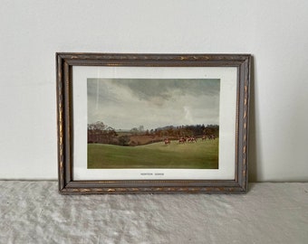 Vintage Framed Art - English Countryside - Norton Gorse - Equestrian Art - Vintage Landscape Painting