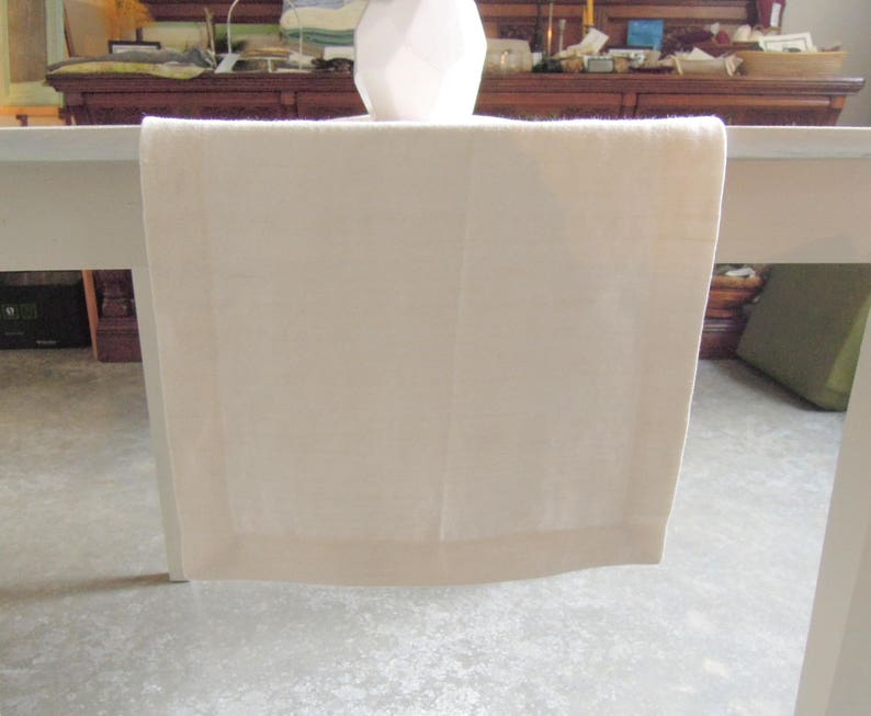 Table Runner Ivory Hemp Silk Organic Modern Country Etsy