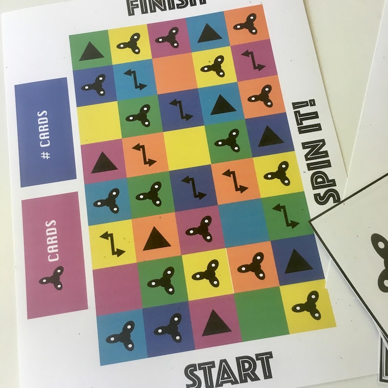 fidget spinner board game pdf printable etsy