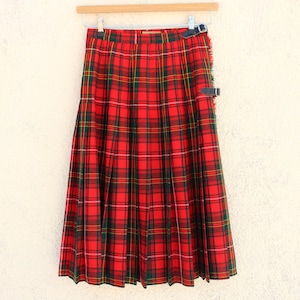 Vintage purple Plaid Skirt women&#39;s / plaid Wool blend Skirt women&#39;s / Wine Red Pencil Skirt / Checkered Skirt / Lining