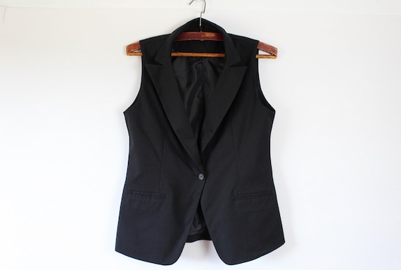 Vintage schwarze Weste Damen schwarze Weste Damen schwarze