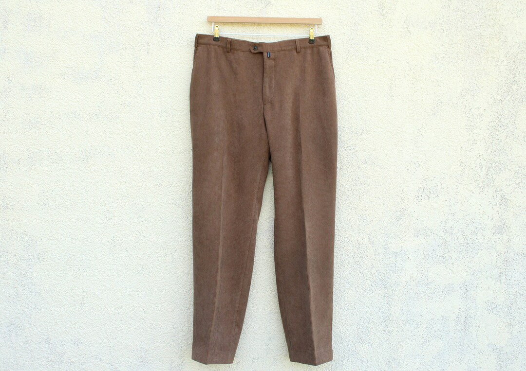 Pierre Cardin corduroy pants for men, size W34 cotton brown type Vintage Second Hand