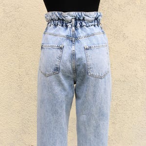 Vintage Blau Acid Wash Jeans Damen / High-Waist Jeans Damen / Mom Fit Jeans 1990s / Hipster Urban Jeans