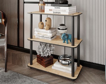 Violaura Bookcase with 3 Shelves, Stylish Rectangular Design, Natural Color, Top Rated, Durable, L30cm x W60cm x H71cm, Modern Home Decor